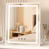 716Soxzd8PL._AC_SL1500 Hollywood Vanity Mirror with Lights, 10''x12'' Memory Makeup Mirror with 3 Color Modes Tabletop Vanity Lighted Mirror with Smart Touch Control, Gifts for Christmas Housewarming Gifts