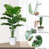 Set of 2 Artificial Monstera Deliciosa Plants in Pots, Fake Tropical Palm Tree with Greenery Leaves Stems, 28 Inch Artificial Cheese Plant for Home Bathroom, Office, Windowsill Decor