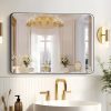 Hollywood Bathroom Mirror 12"*16", Framed Lighted Bathroom Vanity Mirror, Wall Mounted, Dimmable LED Mirror for Bathroom,Gold