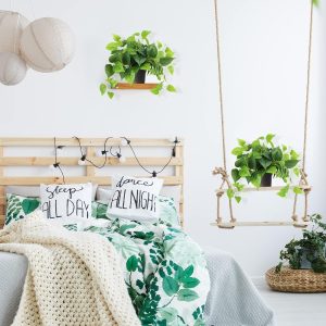 717QDDBOMvL._AC_SL1500 Faux Pothos, 2 Pack Artificial Plants with Plastic Pot, Artificial Potted Plants for Home Office Bedroom Indoor Outdoor Decor (Blcak)