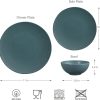 12 Piece Melamine Dinnerware Set - Durable, Dishwasher Safe Plates and Bowls - Casual Dining, Parties, Blue Dish Set Organica Blue Collection