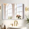 Hollywood Bathroom Mirror 12"*16", Framed Lighted Bathroom Vanity Mirror, Wall Mounted, Dimmable LED Mirror for Bathroom,Gold