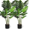 Artificial Monstera Plant 4FT Tall Fake Swiss Cheese Potted Faux Tropical Floor Plants Indoor Decorative House Palm Trees for Home Office Living Room Decor