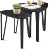 719CF2FxYIL._AC_SL1500 Nesting Coffee Tables, End Tables Set of 2 for Living Room Bedroom, Industrial Small Stacking Side Tables with Metal Frame for Couch, Rustic Brown and Black ULET013B01