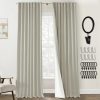 108 Inch Long Blackout Curtains & Drapes for Track System Pleated with Hooks Rings 2 Panels Set,Linen Black Out Back Tab 9FT Ceiling to Floor Length Curtains for Living Room,Cream Ivory