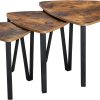 71B0-1i4o6L._AC_SL1500 Nesting Coffee Tables, End Tables Set of 2 for Living Room Bedroom, Industrial Small Stacking Side Tables with Metal Frame for Couch, Rustic Brown and Black ULET013B01