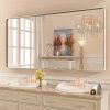71CKDkpHXEL._AC_SL1500 22x30 Inch Bronze Bathroom Mirror for Vanity, Brushed Bronze Metal Frame Mirror for Wall, Rounded Rectangle Bronze Frame Mirror with Tempered Glass, Anti-Rust (Horizontal/Vertical)