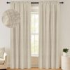 100% Blackout Shield Linen Blackout Curtains 84 Inches Long 2 Panels Set, Blackout Curtains for Bedroom, Thermal Insulated Rod Pocket Window Curtains & Drapes Living Room, 50W X 84L, Beige