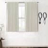 Blackout Curtains 96 Inches Long 2 Panel Set for Living Room,Black Out Room Darkening Thermal Pleated Back Tab Hooks Rings Pleat 8 FT Track Ceiling to Floor Length Curtains for Bedroom Window,Cream