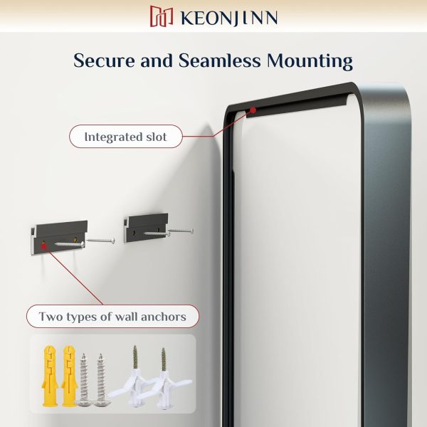 71Er5v1nN4L._AC_SL1500 Black Metal Framed Bathroom Mirrors for Wall, 20 x 30 Inch Rounded Rectangle Bathroom Vanity Mirror, Matte Black Farmhouse Mirror with Seamless Frame, HD Tempered Glass(Horizontal/Vertical)