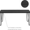 71FatZdO-FL._AC_SL1500 Lavish Home Coffee Table with Hairpin Legs - Modern Industrial Style Home Decor - Woodgrain-Look and Steel Accent Living Room Furniture (Black)
