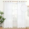 Natural Linen Curtains 63 Inch Length 2 Panels Bronze Grommet Linen Textured Short Window Drapes Light Filtering for Living Room Bedroom, 52 X 63 Inch
