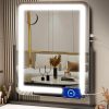 71GT0WyCt7L._AC_SL1500 Makeup Vanity Mirror with Lights 15.2" Large LED Lighted Mirror, Hollywood Make Up Mirror with Lighting for Bedroom Tabletop, Smart Touch, Detachable 10X Magnification 360° Rotation, (White)