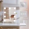 71GVGO32ewL._AC_SL1500 Vanity Mirror with Lights Hollywood Lighted Makeup Mirror with 9 Dimmable Bulbs & 3 Color Lighting Modes, Detachable 10X Magnification Mirror and 360 Degree Rotation(White)