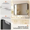 Black Bathroom Vanity Mirror for Wall, 22x30 Inch Metal Framed Wall Mirror Farmhouse Rectangle, Anti-Rust, Tempered Glass, Hangs Horizontally or Vertically