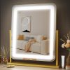 71HQ-7rA1aL._AC_SL1500 Makeup Vanity Mirror with Lights 15.2" Large LED Lighted Mirror, Hollywood Make Up Mirror with Lighting for Bedroom Tabletop, Smart Touch, Detachable 10X Magnification 360° Rotation, (White)