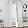 108 Inch Long Blackout Curtains & Drapes for Track System Pleated with Hooks Rings 2 Panels Set,Linen Black Out Back Tab 9FT Ceiling to Floor Length Curtains for Living Room,Cream Ivory