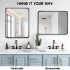 71HiAsckmPL._AC_SL1500 22x30 Inch Black Bathroom Mirror - Metal Frame Rectangle Vanity Mirror for Wall - Ideal for Bathroom, Living Room, Bedroom, and More - Hanging Horizontal or Vertical