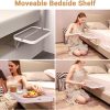 71IBwipXhmL._AC_SL1200 Bedside Shelf for Bed, Bedside Tray Table Under Mattress for Box Spring Bed/Plate Bed/Platform Bed, 17" Large Bed Tray Nightstand Shelf Bedside Caddy for College Dorm Bed