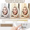 Oval Vanity Mirror with Lights 3 Colors Modes Hollywood Lighted Makeup Mirror with Smart Touch Control Brightness Adjustable & 360°Rotation