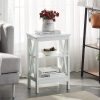 71JBZ_5AN1L._AC_SL1500 Nightstand Sofa Side Table with 3-Tier Storage Shelf for Living Room, Bedroom, Stable Steel Frame, Easy Assembly, End, White