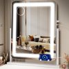 71JVopZpBCL._AC_SL1500 Makeup Vanity Mirror with Lights 15.2" Large LED Lighted Mirror, Hollywood Make Up Mirror with Lighting for Bedroom Tabletop, Smart Touch, Detachable 10X Magnification 360° Rotation, (White)