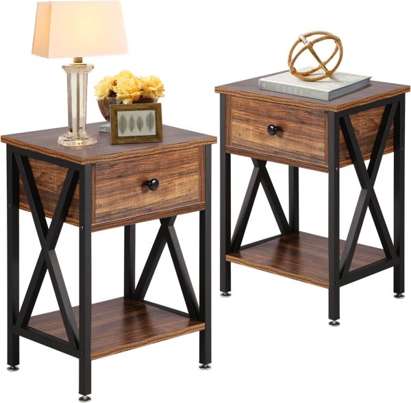 71KBAqD4nhL._AC_SL1500 Nightstands, Modern End Side Tables,Night Stand with Drawer &Storage Shelf for Bedroom living Room Office Lounge, Black