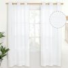 Natural Linen Curtains 63 Inch Length 2 Panels Bronze Grommet Linen Textured Short Window Drapes Light Filtering for Living Room Bedroom, 52 X 63 Inch