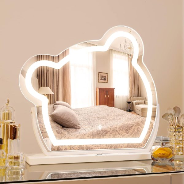 71Lrox3ERAL._AC_SL1500 Vanity Mirror with Lights 17.7" X 21.6" Irregular Cute Cloud Lighted Makeup Mirror with Dimmable 3 Light Modes Esthetics Hollywood Mirror for Tabletop Wall-Mounted Bedroom Beauty Salon
