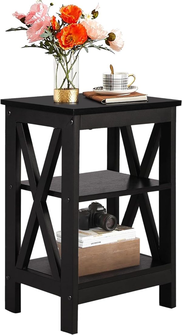 71MAzv-tnEL._AC_SL1500 Modern Nightstands Side End Table Night Stand with Storage Shelf for Bedroom,Living Room, Set of 1, White(one)