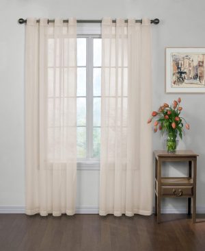 71MWqEqgY6L._AC_SL1500 Odor Neutralizing Sheer Voile Grommet Window Curtain for Bedroom or Living Room (1 Panel), 59 in x 120 in, Ivory