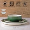 Ceramic Dinnerware Sets, 12 Pieces Emerald Green Stoneware Dinner Set, Plates and Bowls Sets, Dishwasher & Microwave Safe | Service for 4