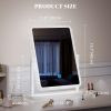71OBrYKcqML._AC_SL1500 Vanity Makeup Mirror with Lights, Lighted Make Up Mirror for Desk/Table, Rectangle Light Up Mirror with 3 Color Lighting Modes & Adjustable Brightness 13.6" x 16" (White)