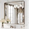 71OIHTHgeGL._AC_SL1500 22x30 Inch Bronze Bathroom Mirror for Vanity, Brushed Bronze Metal Frame Mirror for Wall, Rounded Rectangle Bronze Frame Mirror with Tempered Glass, Anti-Rust (Horizontal/Vertical)