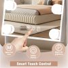 71OO6MflMXL._AC_SL1500 Vanity Mirror with Lights Hollywood Lighted Makeup Mirror with 9 Dimmable Bulbs & 3 Color Lighting Modes, Detachable 10X Magnification Mirror and 360 Degree Rotation(White)