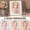 71P3K-nRxXL._AC_SL1500 Hollywood Vanity Mirror with Lights, 10''x12'' Memory Makeup Mirror with 3 Color Modes Tabletop Vanity Lighted Mirror with Smart Touch Control, Gifts for Christmas Housewarming Gifts