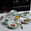 Melamine Dinnerware Sets, Plates and Bowls Sets 12 Pcs, Melamine Plates, Dish Set for 4, Unbreakable Dinnerware Set for Party, BPA Free, Suitable Indoors and Outdoors (Mint Green)