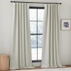 Faux Linen Curtains 90 inches Long for Doorway, Pinch Pleated Thick Room Darkening Window Treatments Noise Reducing Privacy for Living Room/Bedroom, Natural, W34 x L90, 2 Panels