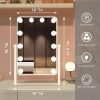 71RGzVsJX3L._AC_SL1500 Makeup Vanity Mirror with Lights,17.5"×13.7" Tabletop Led Hollywood Mirror with 12 Dimmable Bulbs,Smart Touch Control 3 Colors Light 10X Magnification 360°Rotation