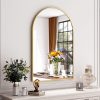 24"x36" Gold Arched Bathroom Mirror - Wall Mirror for Bathroom, Metal Frame Vanity Mirror, Dresser Mirror, Arch Decorative Mirrors for Living Room, Bedroom, Entryway, Mantle