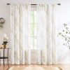 Tree Print Yellow Grey and White Curtains for Living Room Windows - Linen Textured Grommet Branches Pattern Window Treatment Set for Bedroom - 50" W x 96" L - (2 Panels)
