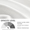 White Faux Linen Textured Curtains 72 Inch Length 2 Panels Set for Living Room Bedroom Privacy Casual Weave Farmhouse Burlap Semi Sheer Grommet Top Light Filtering Window Drapes, W37 x L72