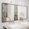 71V4kUIONOL._AC_SL1500 20x30 Silver Bathroom Mirror, Silver Wall Mirror for Vanity, Brushed Metal Framed Rectangle Mirror, Anti-Rust, Brushed Nickel,Shatterproof, Round Corners(Horizontally/Vertically)