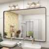 71VKauhK9QL._AC_SL1500 20x30 Silver Bathroom Mirror, Silver Wall Mirror for Vanity, Brushed Metal Framed Rectangle Mirror, Anti-Rust, Brushed Nickel,Shatterproof, Round Corners(Horizontally/Vertically)