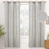 Natural Linen Curtains 63 Inch Length 2 Panels Bronze Grommet Linen Textured Short Window Drapes Light Filtering for Living Room Bedroom, 52 X 63 Inch