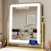 71Wo3aTe6tL._AC_SL1500 Makeup Vanity Mirror with Lights 15.2" Large LED Lighted Mirror, Hollywood Make Up Mirror with Lighting for Bedroom Tabletop, Smart Touch, Detachable 10X Magnification 360° Rotation, (White)
