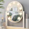 Oval Vanity Mirror with Lights 3 Colors Modes Hollywood Lighted Makeup Mirror with Smart Touch Control Brightness Adjustable & 360°Rotation