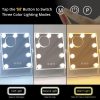 71XV2qxZsyL._AC_SL1500 Lighted Vanity Makeup Mirror with Lights Hollywood Cosmetic Mirror with 9 Dimmable LED Bulbs for Dressing Room Tabletop, 3 Color Lighting, Detachable 10X Magnification Mirror, White