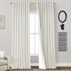 108 Inch Long Blackout Curtains & Drapes for Track System Pleated with Hooks Rings 2 Panels Set,Linen Black Out Back Tab 9FT Ceiling to Floor Length Curtains for Living Room,Cream Ivory