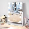 Vanity Mirror with Lights, Makeup Mirror with Lights,3 Color Lighting Modes Detachable 10X Magnification Mirror Touch Control,360°Rotation, White.